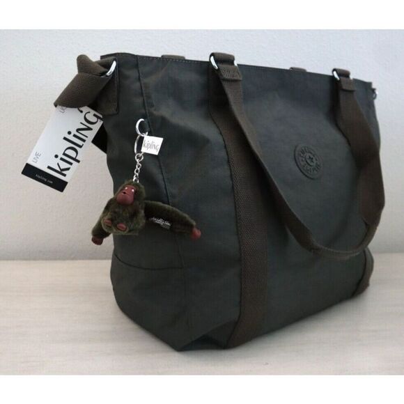 Kipling KIB6E6-3DU Women's Large Field Green Adara Crossbody Tote Bag - Picture 7 of 12